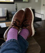 Southern Scholar The Mr. Periwinkles - A Periwinkle Sock with Navy and Baby Blue Pin Dots | NMP Review