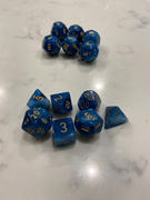 Pippd Polyhedral 7-Die Phantom Chessex Dice Set - Teal with Gold Numbers Review