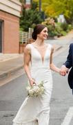 Maxima Bridal Valentina - Modern Crepe Sheath Wedding Dress with V-Neck Review