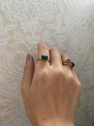 Juvelia グリーンオニキス　レクタングルリング【Green Onyx/Faceted rectangle ring】 Review