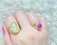 Juvelia 【5月誕生石】ラベンダージェイド　オーバルLリング【Lavender Jade/Oval large ring】 Review