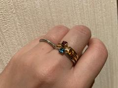 Juvelia 【11月誕生石】ロンドンブルートパーズ　スクエアSマリーリング【London Blue Topaz/ Faceted square ring】 Review