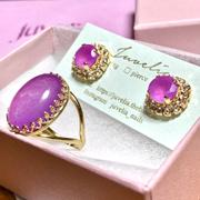 Juvelia 【5月誕生石】ラベンダージェイド　クリスタルレーンファセット8ピアス【Lavender Jade/Crystal Lane Faceted Pierce(8mm)】 Review