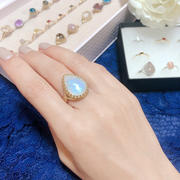 Juvelia 【◎在庫限り/6月誕生石】レインボームーンストーン　ペアシェイプXLリング【Rainbow Moonstone/Pear shape XL ring】 Review