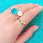 Juvelia グリーンオニキス　スクエアSマリーリング【Green Onyx/Faceted square ring】 Review