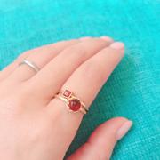 Juvelia 【◎在庫限り/1月誕生石】ガーネット　スクエアSマリーリング【Garnet/Faceted square small ring】 Review