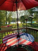 LinensNow Brielle Home American Flag 100% Cotton Fabric Fitted Table Cover Review