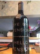 Mano's Wine Bye Bye Tension Hello Pension Etched Wine Review