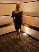 Alieva Maribel Crepe Ruffle Shoulder Dress (Black) Review