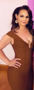 Alieva Jade Off-Shoulder Bandage Dress (Tawny Brown) Review
