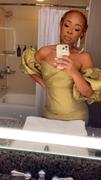 Alieva Kayla Dupioni Puff Sleeve Mini Dress (Antique Gold) Review