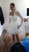 DiscountDressShop.com Short A Line Poofy Ball Gown Off White Sweetheart Organza Review