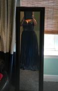 DiscountDressShop.com Navy Blue Pleated Glitter Long Prom Dress V-Neck Review