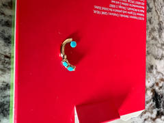 local eclectic Solid Gold Turquoise Huggie Hoops Review