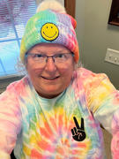 Love Your Melon SMILEY® Chenille Patch Rainbow Tie Dye Pom Beanie Review
