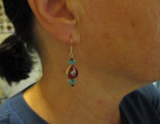 DharmaShop Coral and Turquoise Flower Drop Earrings Review