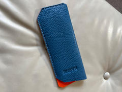 RYAN LONDON Leather Glasses case - Turquoise Blue and Orange Review
