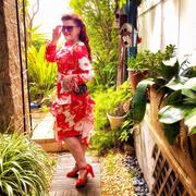 Diana's Closet Peachy Floral Bodycon Frill Dress Review