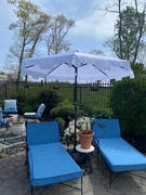 Riverbend Home UV-Resistant Zimmerman 9 Ft Crank Market Push Button Tilt Umbrella with Flap - White Review