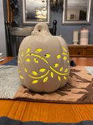 Riverbend Home Tall White Pumpkin with Leaves Lantern Review