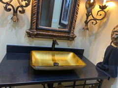 Riverbend Home 22 Rectangular Gold Glass Bathroom Vessel Sink Review