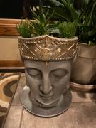 Riverbend Home 17 Polyresin Buddha Head Planter with Crown - Gray/Gold Review
