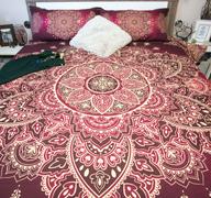 ARTBEDDING boutique Mandala bedding, Maroon red and gold Mandala duvet cover set, Mehendy mandala quilt cover set, bohemian bedspread Review