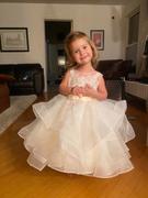 Princessly Ivory Lace Tulle Champagne Lining V Back Wedding Flower Girl Dress Review