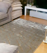 Home Looks Ritz Geometric Contemporary Rug Gold & Grey (V2) Review