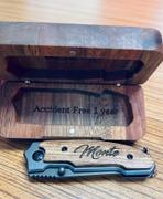 LilyCraft Pocket Knife gift set with wooden gift case. Personalised Laser Engraved wooden handle folding knife. Groomsman pocket knife. Review