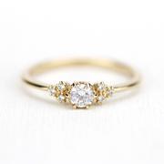 NOOI JEWELRY  delicate diamond engagement ring | round diamond engagement rings thin band unique Review
