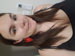 Glam by Sam Whiting Red Metallic Petal // Faux Leather Earrings Review