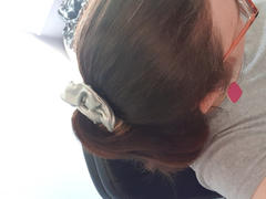 Glam by Sam Whiting Silver Hair Scrunchie // Faux Leather Review