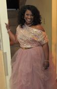 Oyemwen Mauve Hi Slit Sequins Skirt Set Review