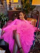 Oyemwen Hot pink orchid turtleneck skirt set Review