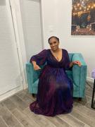 Oyemwen Holiday Pleated Maxi Dress Purple/Blue Review