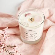The Sun & My Soul Self-love Affirmation Crystal Candle - Peony, Blush Suede Review