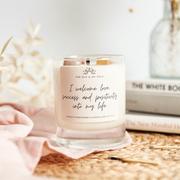 The Sun & My Soul Positive Affirmation Crystal Candle - Vanilla Review