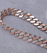 The GUU Shop 13mm 18K WhiteGold-Plated Pink Iced Cuban Chain Review