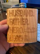 WUDN 6 oz. Wooden Hip Flask for Dad (Husband, Father, Hero, Legend) Review