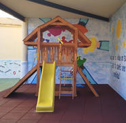 juegoyjardin.com Parque infantil Buffalo color Teca con tobogán, rocódromo y arenero Review