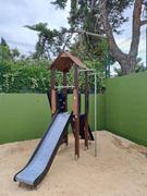 juegoyjardin.com Parque infantil Wooden 2 torre con tobogán y rocódromo uso público Review