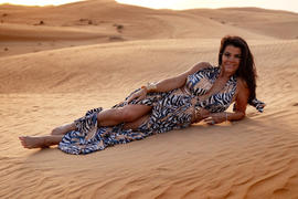 Emprada Verona White Multi Color Animal Print Double Slit Maxi Dress Review