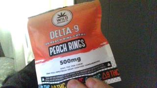 purecbdvapors.com Delta-9 Peach Ring Chews 50mg-500mg (Choose Count) Review