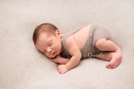 Newborn Studio Props Mohair Overall with Patch and Buttons - Silver Review