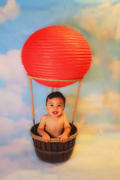 Newborn Studio Props Hot Air Balloon Basket AND 6 Balloons (AS IS ITEM #01) Review