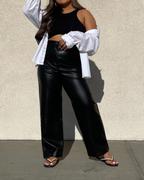 Who What Wear Collection Eli Relaxed Vegan Leather Trousers ~ Black Review
