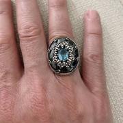 silverbazaaristanbul Elegant 925 Sterling Silver Onyx and Aquamarine Stone Mens Ring Review