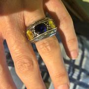 silverbazaaristanbul Hand Engraved 925 Sterling Silver Citrine and Sapphire Stone Mens Ring Review