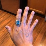 silverbazaaristanbul Hand Engraved Natural Aquamarine 925 Sterling Silver Mens Ring Review